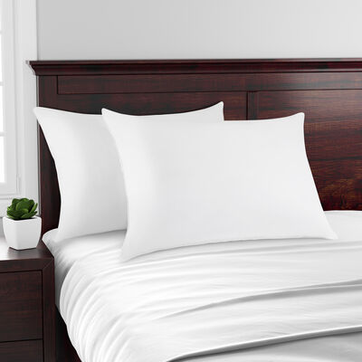Live Comfortably Down Alternative Soft/Medium Jumbo 2 Pack Bed Pillows, White